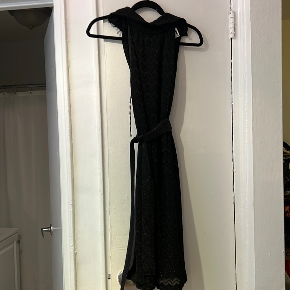 Black missoni halter dress with tie waist